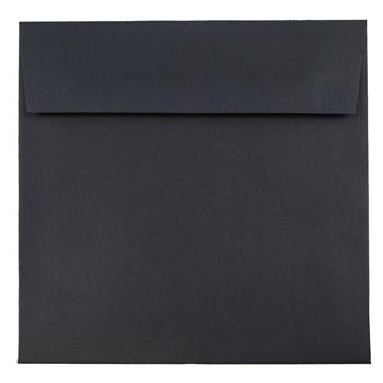 JAM Paper Premium Invitation Envelopes, 6 1/2&quot; x 6 1/2&quot;, Black Linen, 100/PK