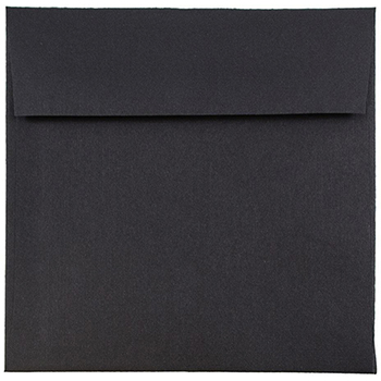 JAM Paper Premium Square Invitation Envelopes, 6&quot; x 6&quot;, Black Linen, 50/PK
