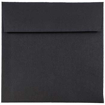 JAM Paper Premium Invitation Envelopes, 6&quot; x 6&quot;, Black Linen, 250/BX