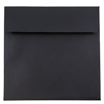 JAM Paper Square Invitation Envelopes, 7 1/2&quot; x 7 1/2&quot;, Black Linen, 50/PK