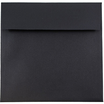 JAM Paper 7 1/2&quot; x 7 1/2&quot; Square Invitation Envelopes, Black Linen, 25/PK