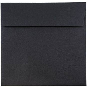 JAM Paper Square Invitation Envelopes, 9&quot; x 9&quot;, Black Linen, 50/PK