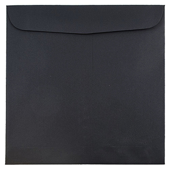 JAM Paper Square Invitation Envelopes, 9 1/2&quot; x 9 1/2&quot;, Black Linen, 50/PK