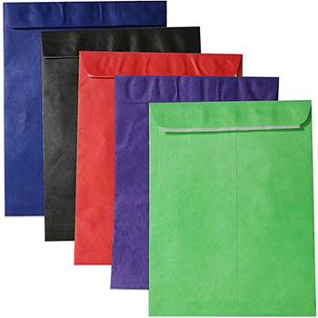 JAM Paper Tyvek Tear-Proof Open End Catalog Envelopes, 10&quot; x 13&quot;, Assorted Colors, 25/PK