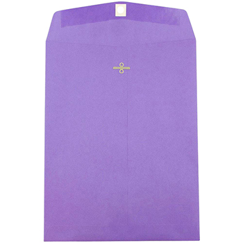 JAM Paper Catalog Envelopes with Clasp Closure, Open End, 10&quot; x 13&quot;, Brite Hue Violet Purple , 10/PK