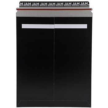 JAM Paper Stay-Flat Photo Mailer Envelopes with Peel &amp; Seal Closure, 11&quot; x 13 1/2&quot;, Black, 6/Pack