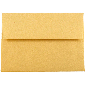 JAM Paper 4Bar A1 Metallic Invitation Envelopes, 3 5/8&quot; x 5 1/8&quot;, Gold Stardream, 50/PK