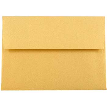 JAM Paper 4Bar A1 Metallic Invitation Envelopes, 3 5/8&quot; x 5 1/8&quot;, Gold Stardream, 250/BX