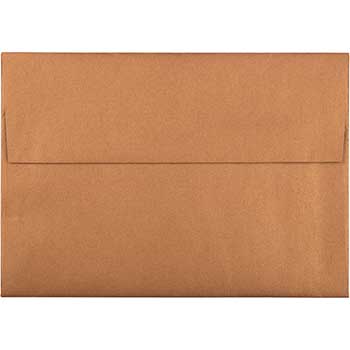 JAM Paper 4Bar A1 Metallic Invitation Envelopes, 3 5/8&quot; x 5 1/8&quot;, Copper Stardream, 250/CT
