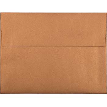 JAM Paper A2 Metallic Invitation Envelopes, 4 3/8&quot; x 5 3/4&quot;, Copper Stardream, 50/BX