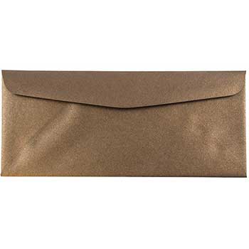 JAM Paper #10 Metallic Business Envelopes, 4 1/8&quot; x 9 1/2&quot;, Bronze Stardream, 500/BX