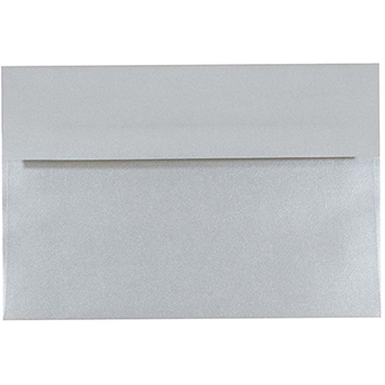 JAM Paper A8 Metallic Invitation Envelopes, 5 1/2&quot; x 8 1/8&quot;, Silver Stardream, 50/BX