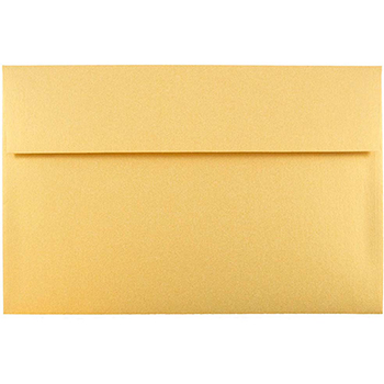 JAM Paper A10 Metallic Invitation Envelopes, 6&quot; x 9 1/2&quot;, Gold Stardream, 250/BX