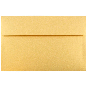 JAM Paper A10 Metallic Invitation Envelopes, 6&quot; x 9 1/2&quot;, Gold Stardream, 50/PK