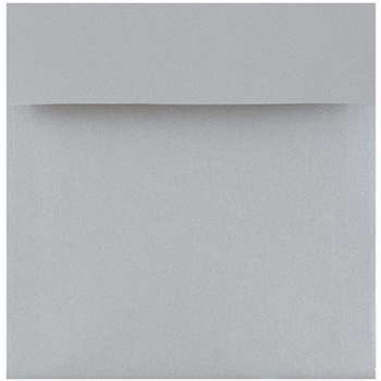 JAM Paper Square Metallic Invitation Envelopes, 6&quot; x 6&quot;, Silver Stardream, 50/PK
