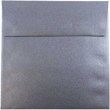 JAM Paper Metallic Invitation Envelopes, 6&quot; x 6&quot;, Anthracite Stardream, 250/CT