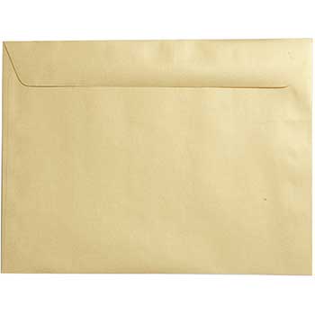 JAM Paper Open End Catalog Metallic Envelopes, 9&quot; x 12&quot;, Gold Stardream, 100/PK