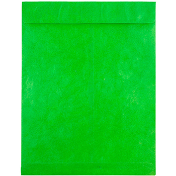 JAM Paper Tyvek Tear-Proof Open End Catalog Envelopes, 10&quot; x 13&quot;, Lime Green, 25/PK