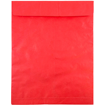JAM Paper Tyvek Tear-Proof Open End Catalog Envelopes, 11 1/2&quot; x 14 1/2&quot;, Red, 10/PK