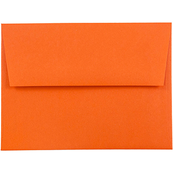 JAM Paper A2 Colored Invitation Envelopes, 4 3/8&quot; x 5 3/4&quot;, Orange Recycled, 250/PK