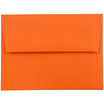 JAM Paper A2 Invitation Envelopes, 4 3/8&quot; x 5 3/4&quot; , Brite Hue Orange , 25/PK