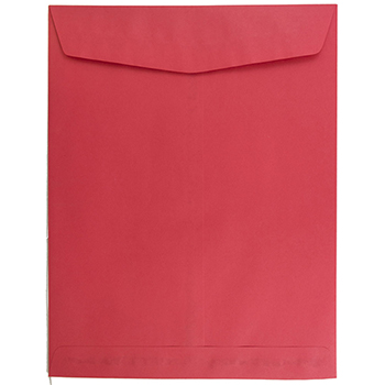 JAM Paper Open End Catalog Envelopes, 10&quot; x 13&quot;, Red Recycled, 25/PK