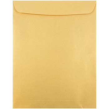JAM Paper 10&quot; x 13&quot; Open End Catalog Metallic Envelopes, Gold Stardream, 100/PK
