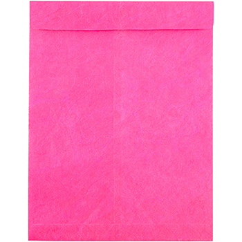 JAM Paper Tyvek Tear-Proof Open End Catalog Envelopes, 10&quot; x 13&quot;, Fuchsia Pink, 10/PK