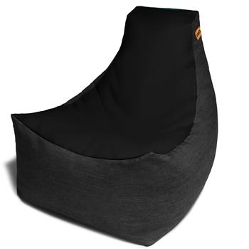 Jaxx Bean Bag Chair, 36 in L x 30 in W x 28 in H, Vinyl/Denim, Black