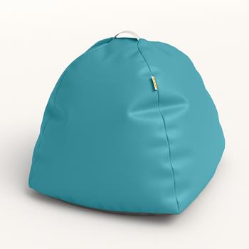 Jaxx Bean Bag Chair, 28 in L x 28 in W x 28 in H, Vinyl, Soft Foam, Small, Turquoise