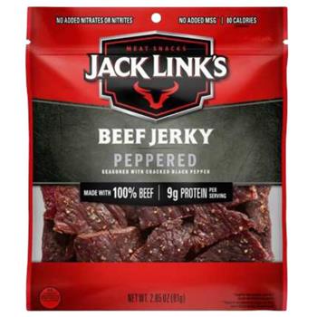 Jack Link’s Peppered Beef Jerky, 2.85 oz, 12/Case