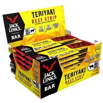Jack Link’s Teriyaki Beef Strip, 0.9 oz, 12/Box, 4 Boxes/Case