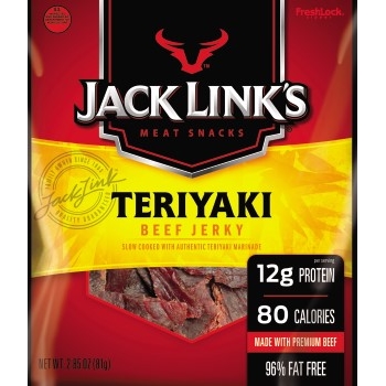Jack Link’s Teriyaki Jerky, 2.85 oz. Bag, 8/CS
