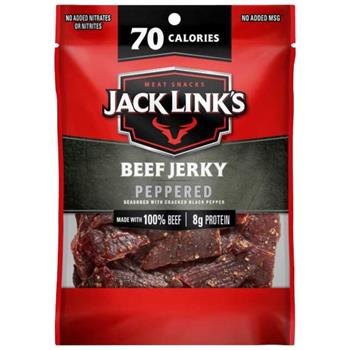 Jack Link’s Peppered Beef Jerky, 70 Calorie Pack, 0.9 oz, 48/Case
