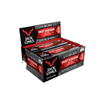 Jack Link’s Sweet Habanero Beef Strip Bar, 0.9 oz, 12/Box, 4 Boxes/Case