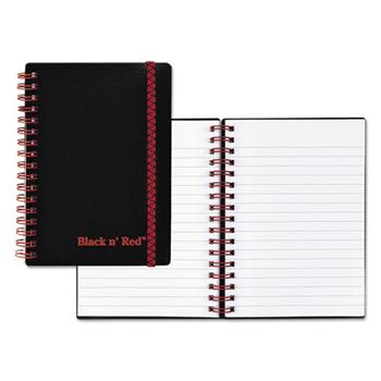 Black n&#39; Red Twin Wire Poly Notebook, Legal Ruled, 4.13&quot; x 5.88&quot;, White Paper, Black Cover, 70 Sheets