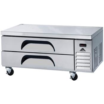 Akita Chef Base, 2 Drawers, 2 Shelves, 36 in, 170 lbs, Stainless Steel
