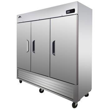 Akita Reach in Freezer, 3 Doors, 12 Shelves, 72 cu. ft, 562 lbs, Stainless Steel