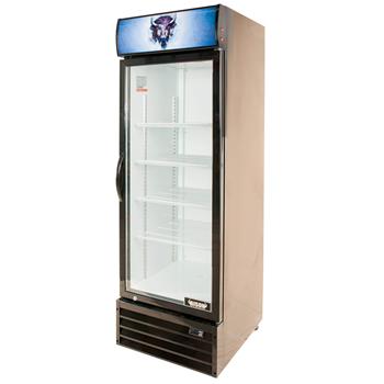 Bison Refrigeration Reach-In Glass Door Refrigerator, One-Section, 15 cu. ft., Black