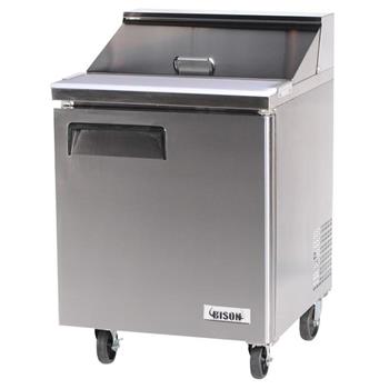 Bison Refrigeration Sandwich Unit, One-Section,  6.5 cu. ft., Stainless Steel