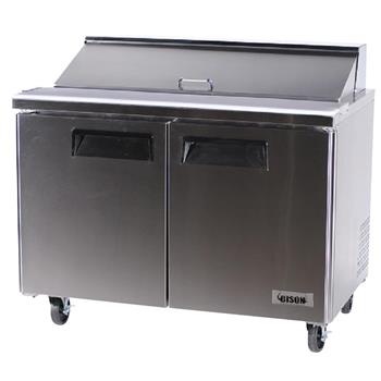 Bison Refrigeration Sandwich Unit, Two-Section,  12.0 cu. ft., Stainless Steel
