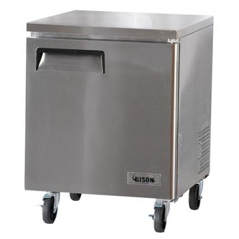 Bison Refrigeration Undercounter Freezer, One-Section,  6.5 cu. ft., Stainless Steel