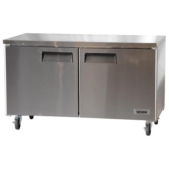 Bison Refrigeration Undercounter Freezer, Two-Section,  17.9 cu. ft., Stainless Steel
