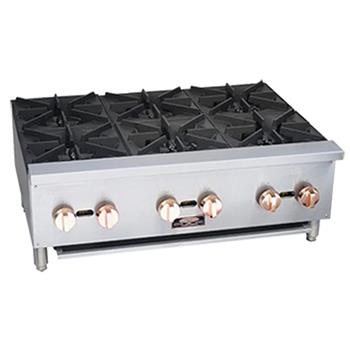 Copper Beach Countertop Hot plate, Natural Gas, 36&quot; W, 150,000 BTU, Stainless Steel