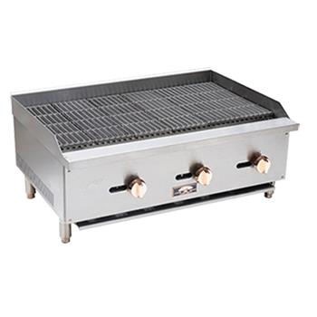 Copper Beach Countertop Charbroiler, Natural Gas, 16&quot; W x 25.2&quot; D, Stainless Steel