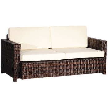 J.M.C Furniture Double Couch, 66&quot;l, Espresso/White