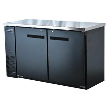 Spartan 60&quot; Refrigerated Back Bar Cooler, 15.8 cubic feet, Stainless Steel/Black Vinyl