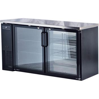 Spartan 60&quot; Refrigerated Back Bar Cooler, 15.8 cubic feet, Stainless Steel/Black Vinyl