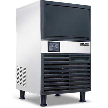 Spartan Ice Machine with UV Light, Half Cube, 19.7&quot; x 23.2&quot; x 35.4&quot;, 40 lb. Capacity, 120 lb. Output