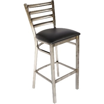 J.M.C Furniture Barstool, Ladder Back, Steel Frame, Clear Coat